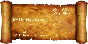 Kolb Mariann névjegykártya