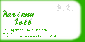 mariann kolb business card